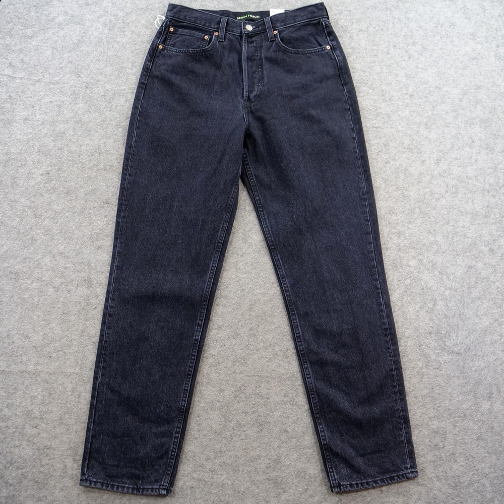 Denim Forum  Jeans Womens 27 Black The Boyfriend Eyeliner High Rise Loose New